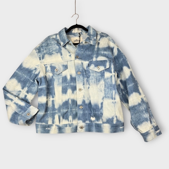 Levi's Made & Crafted Trucker Jean Jacket Blue Tie Dye Womens Size XL NEW $298 - Picture 2 of 16